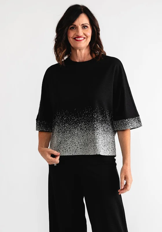 Ruffled ShirtsEver Sassy Ombre Effect T Shirt, Black and Grey