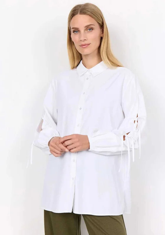 Denim ShirtsSoyaconcept Netti Tie Sleeve Shirt, White