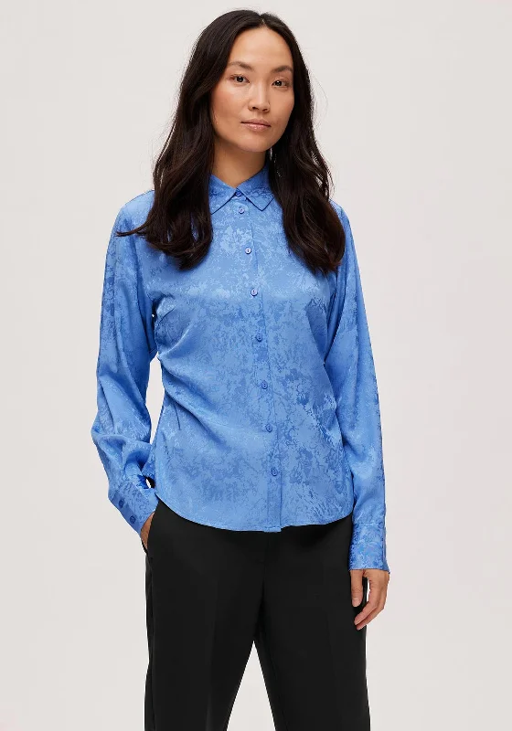 Punk ShirtsSelected Femme Blue Jacquard Shirt, Ultramarine