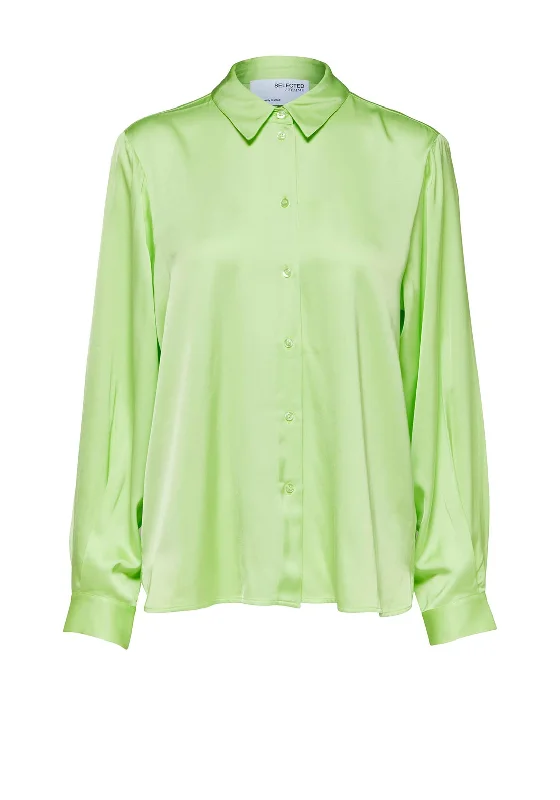 Cycling ShirtsSelected Femme Franziska Satin Shirt, Sharp Green