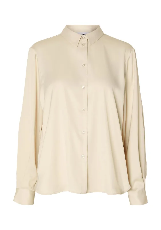 Studded ShirtsSelected Femme Talia-Franziska Relaxed Shirt, Birch