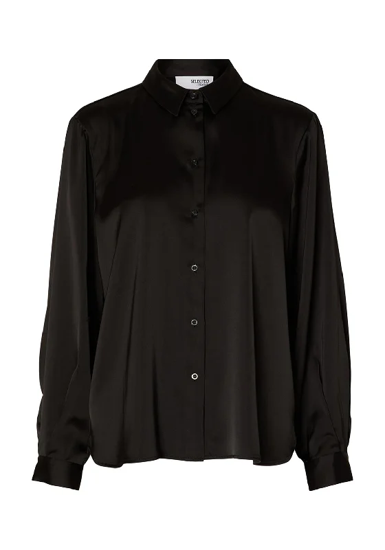 Beaded ShirtsSelected Femme Talia-Franziska Relaxed Shirt, Black