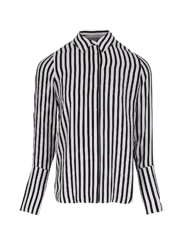 Polyester Shirtsstripe-print silk shirt