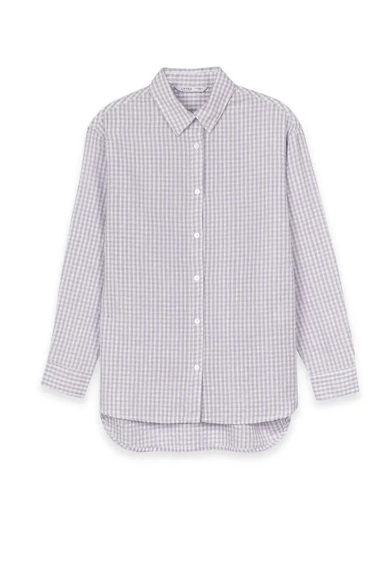 Relaxed Fit ShirtsTiffosi Girl Oversize Seersucker Check Shirt, Lilac