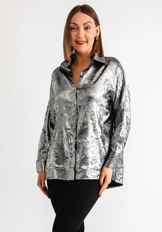 Slim Fit ShirtsSerafina Collection Metallic Shirt, Silver