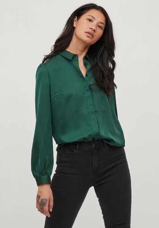 Hemp ShirtsVila Ellette Satin Shirt, Ponderosa Pine