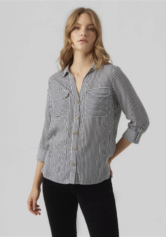 Work ShirtsVero Moda Bumpy Striped Shirt, Navy