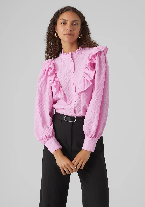 Urban ShirtsVero Moda Cira Long Sleeve Frill Shirt, Pastel Lavender