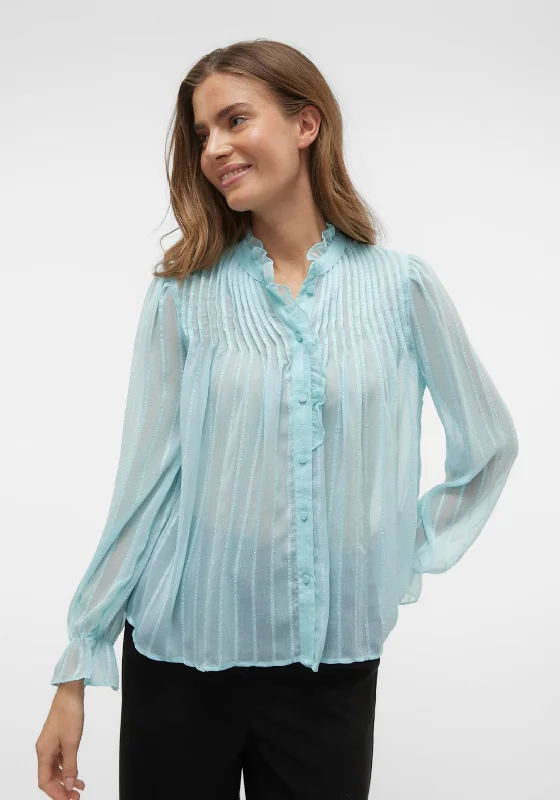 Velvet ShirtsVero Moda Gea Sheer Chiffon Shirt, Clearwater