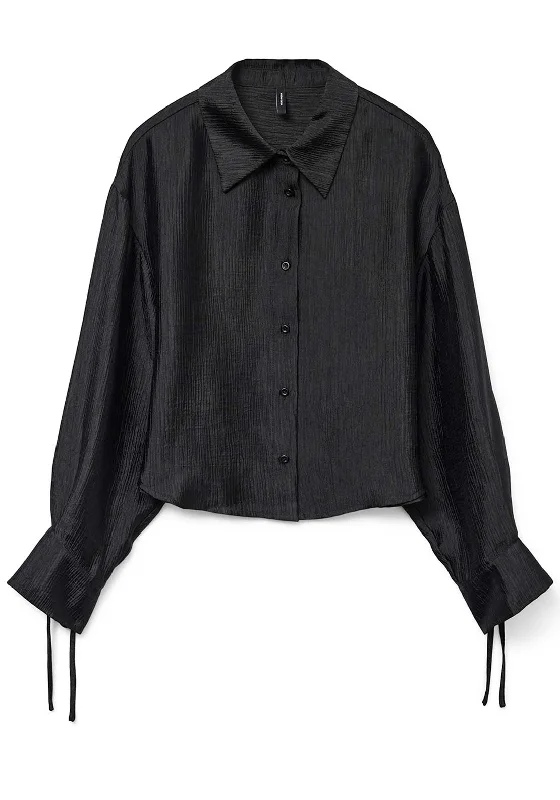 Bamboo ShirtsVero Moda Raquel Textured Shirt, Black