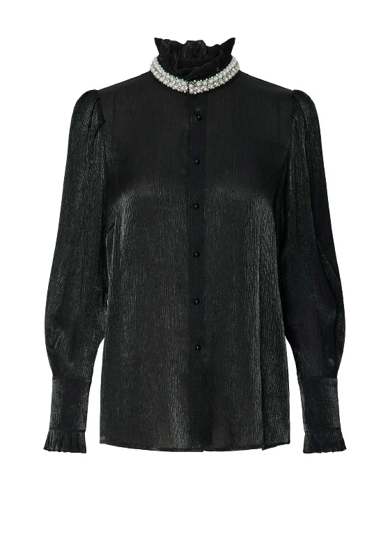 Metallic ShirtsY.A.S. Manula Embellished Shirt, Black