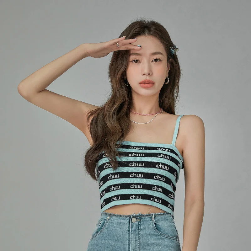 CamisoleZenithChuu Logo Stripes Crop Cami Top