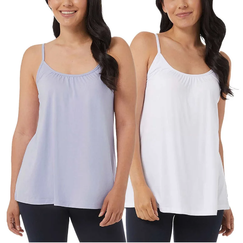 CamisoleDragon32 Degrees Women's  2-Pack Wire Free Built-in Bra Stretch Top Relaxed Fit Camisole