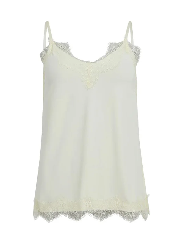 CamisolePlusCC Heart Lace Cami Top Off White