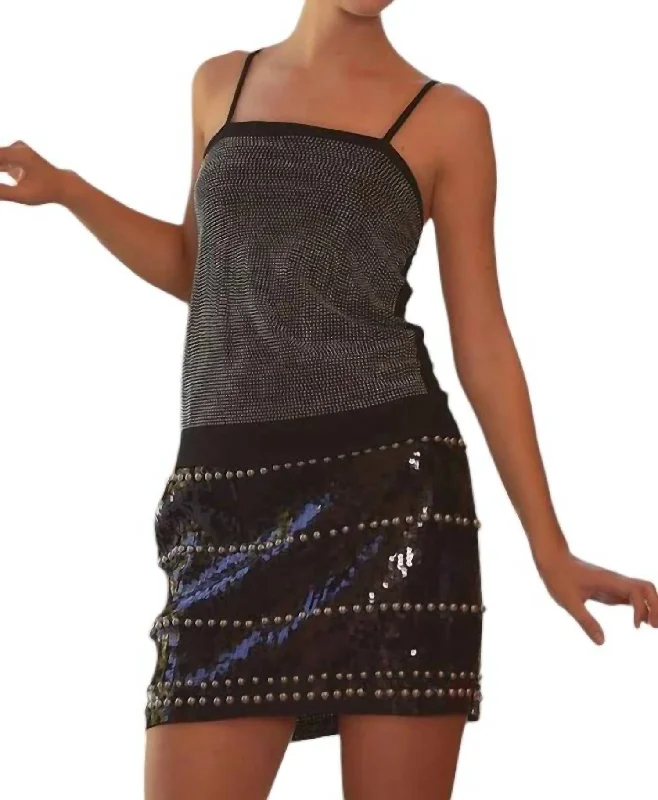 CamisoleCurrentSparkle Rhinestone Cami Top In Black