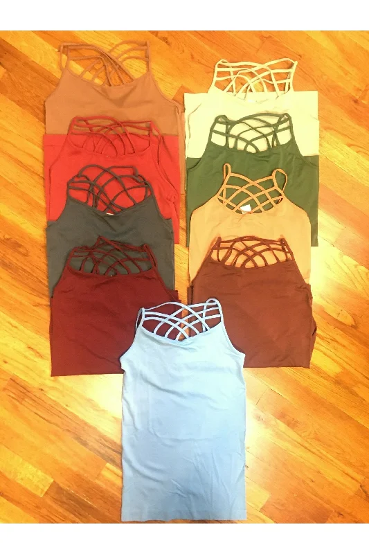 CamisolePinnacleYelete Criss Cross Cami In Assorted Colors