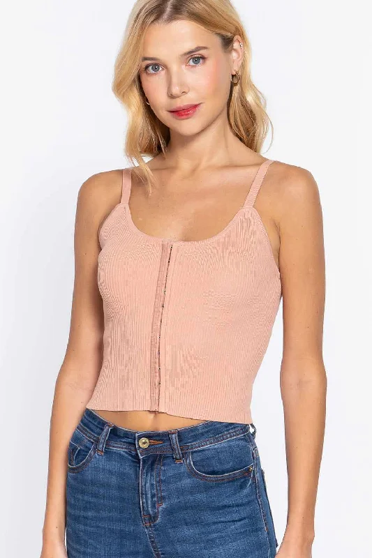 CamisoleSpartanFront Closure Sweater Cami Top