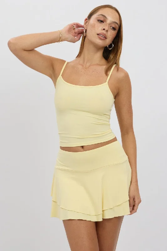 CamisoleEdgeYellow Cami Top Thin Strap Supersoft